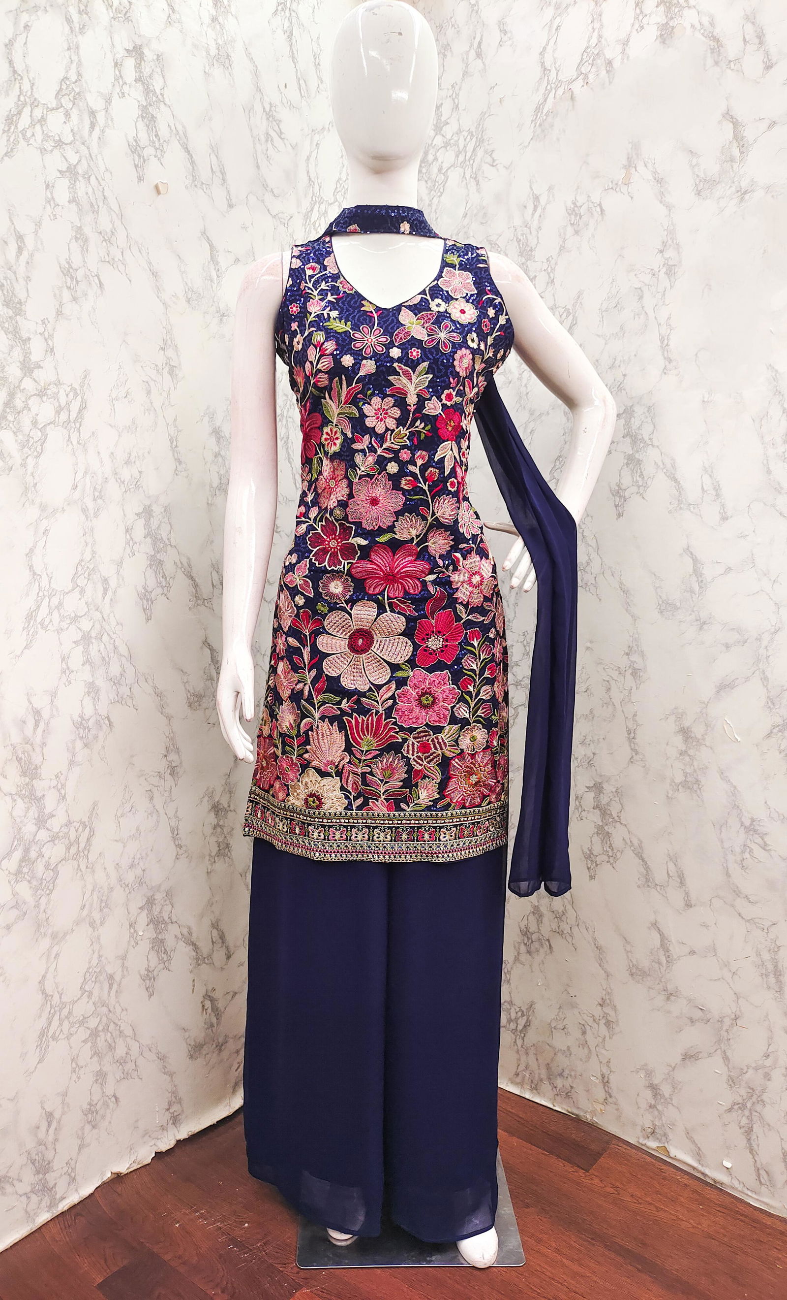 Tt 007 A to D Georgette Embroidery Wholesale Readymade Suits Wholesale Market